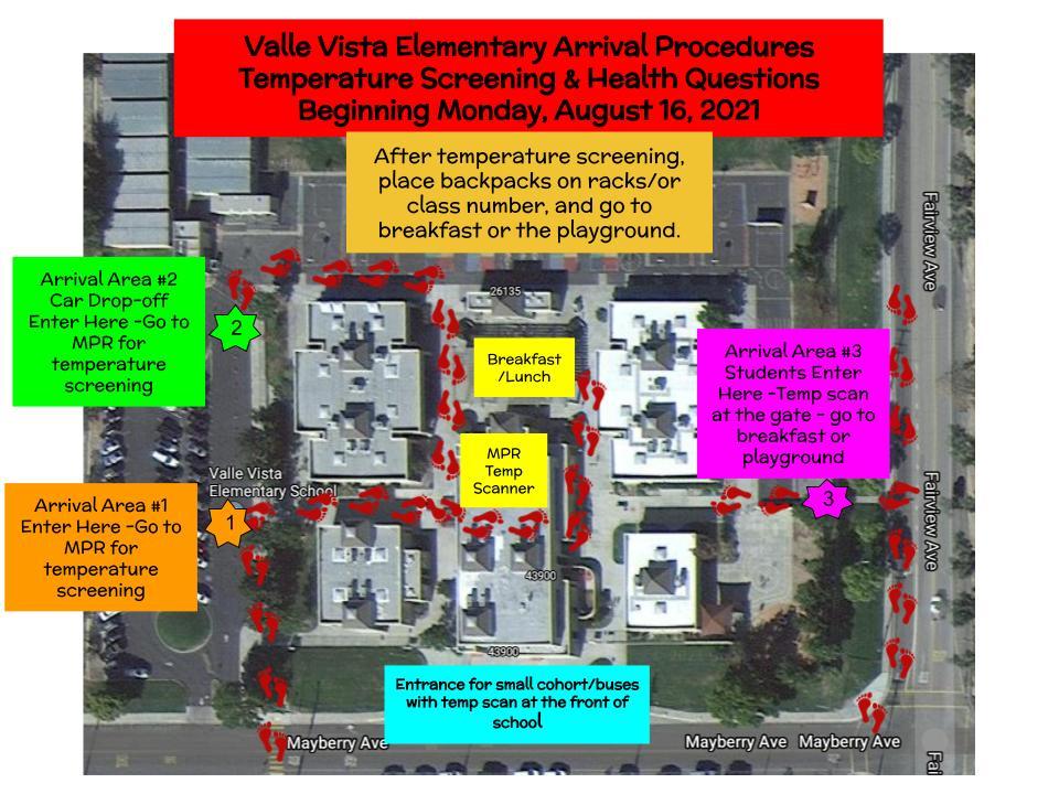 Valle Vista UPDATED ARRIVAL MAP 8/16/21